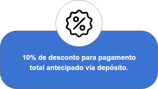 Card sobre desconto no pagamento antecipado