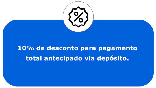 Card sobre desconto no pagamento antecipado